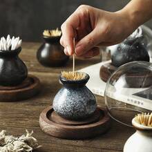 1pc Ceramic Toothpick Holder, Home Decoration Toothpick Dispenser For Living Room, Coffee Table, Dining Room - Multicolor - View 8