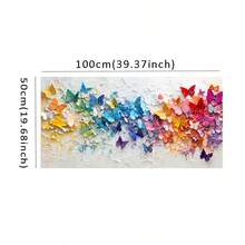 Quadro decorativo moderno e vibrante com borboletas em tela - Decoração colorida sem moldura para casa, ideal para quarto, sala de estar ou corredor. Arte para corredor, pintura abstrata para parede, arte visual dinâmica, decoração com borboletas, 50x100cm/19,68x39,37 polegadas.