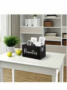 1 Remote Control Holder Storage Wooden Box, TV Remote Control Holder, Remote Control Storage Box For Table, Wooden Remote Control Box For Bedside Table, Bedside Storage Box, Coffee And Tea Bag Storage Decoration Box, Wooden Compartment Storage Box