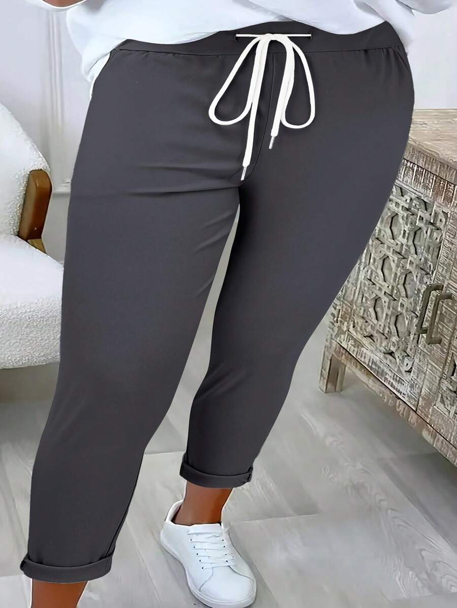 Women's Plus Size Drawstring Waist Casual Loose Pants