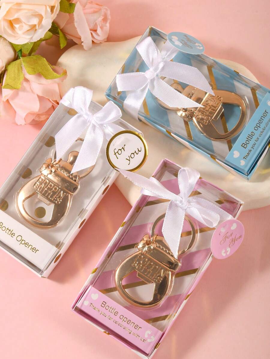 1 Piece, Baby Bottle Opener, Suitable For Gender Revealing Gifts, Boy Or Girl Baby Showers Or Gender Revealing Party Decorations, Neutral Party Decoration Souvenirs - Multicolor - View 1