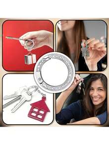 Metal Spring O Ring Round, Snap Trigger Spring Key Ring Clasp, DIY Women Car Key Ring Handbag Wallet Strap Jewelry Making Accessories, Round Snap Clasp Clasp Simple Metal Key Ring Clip Hook Clip DIY Key Ring Clasp Handbag Bag Bags For Keychain, Handbags And Handmade Accessories, Trigger, Clasp Strap - Multicolor - View 3