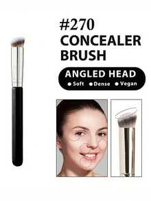 270 圆头遮瑕刷 - 1/2 件眼部遮瑕刷迷你斜角平顶歌舞伎鼻部轮廓刷柔软粗毛全覆盖遮瑕膏混合设置抛光粉霜化妆品专业小化妆粉底刷定妆粉刷 | 精密化妆工具 | 合成刷毛，化妆刷 - 彩色 - 查看 6