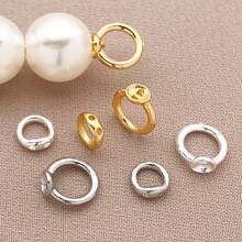 10/20/30 件 18K 镀层封闭式珠帽线扣黄铜珠帽连接器适用于 DIY 女士串珠首饰工艺制作配件 - 彩色 - 查看 3