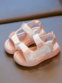 女童凉鞋 2025 年夏季新款时尚软底防滑露趾鞋 儿童运动沙滩鞋 - 粉色 - 查看 3