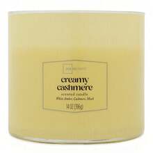 Textured Wrapped Candle Creamy Cashmere, 14 Ounce