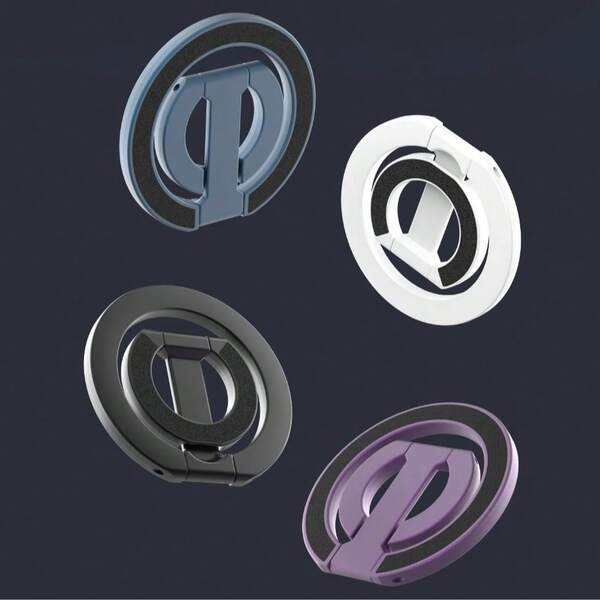 Supporto magnetico per anello per MagSafe a doppio lato, impugnatura per palestra rimovibile con supporto compatibile con custodie MagSafe per 16/15/14/13/12 e tutti i modelli di e telefoni Android. Regalo adatto per compleanni, famiglia e amici. Accessorio per telefono con anello per il dito.