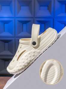 نعال رجالي جديد سميك الوحدة التصويرية قابل للتنفس سهل الارتداء صنادل, صنادل منزلية داخلية صيفية سريعة الجفاف قلابة, صنادل ماركة رياضية شاطئية عصرية كورية الطراز, رياضية كاجوال مانعة للانزلاق مقاومة للروائح وحدة سميكة صنادل خارجية - أبيض - مشاهدة 2