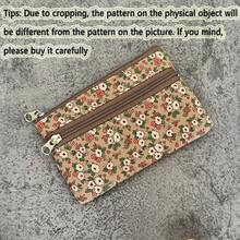 1件/4件/6件田园碎花双层双拉链迷你零钱包，多功能小钱包硬币包，创意独特派对小礼物 - 彩色 - 查看 16