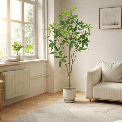 Alberi artificiali da interno, piante artificiali alte in vaso, piante artificiali con rami e fogliame realistico, piante di aralia artificiali in vaso per la decorazione di casa, ufficio, soggiorno...