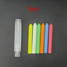 6pcs Chalk + 1pc Chalk Holder / 12pcs Chalk + 2pcs Chalk Holder / 24pcs Dustless Chalk + 3pcs Chalk Holder, Water-Soluble Bright Color Chalk Suitable For Teaching, Painting, Blackboard, Presentation,School Supplies,Back To School