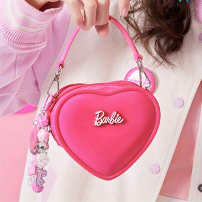 Bolso de gelatina Barbie, bolso cruzado de hombro con cadena y dibujos animados lindos, bolso de mano con forma de corazón dulce, bolso de compras para mujer, cartera, regalo de cumpleaños