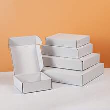 10 个白色纸盒，多种尺寸可选，3 层瓦楞纸运输箱，用于产品包装和邮寄，适合小型企业和个人使用 - 白色 - 查看 4