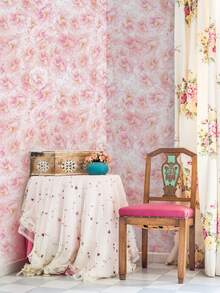 1 Roll/45CM * 100CM Watercolor Pink Floral Wallpaper Suitable For Home Decoration, Kitchen Cabinets, Tables And Chairs, Room Backgrounds, Home Renovation, DIY, Waterproof, Stain Resistant, Easy To Clean, Self-Adhesive, Peel And Paste Wallpaper Wall Stickers Room Decor Wall Decor Bedroom Decor Bathroom Decor Room Decor Home Decor Living Room Wall Paper Wall Papers Kitchen Decor Room Decoration Stuff Living Room Decor House Decor Wall Art Wallpapers - Multicolor - View 8