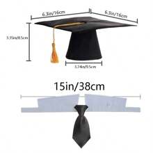 2pcs Graduation Porch Goose Outfits For Plastic And Cement Goose 23"/ 17'' Lawn Goose Statue Clothes Graduation Hat And Bowknot Goose Costume For Graduation Party Yard Lawn Indoor Outdoor