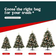 Christmas Tree Storage Bag For 7.5 Ft Artificial Trees, Water-Resistant Oxford Fabric With PVC Window, Double Zipper, Red, 49.2" X 17.7" X 19.7" - Red - View 4