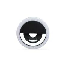 1 pezzo Luce ad anello LED portatile bianca/rosa/blu/nera, lampada da trucco con specchio, con ricarica USB, 3 modalità di illuminazione, illuminazione portatile, anello di bellezza per foto, luce molletta per selfie adatta per live streaming, illuminazione per videoconferenze, fotografia e video, regalo affascinante, rifinizione unghie, estensione ciglie, tatuaggi e cura della pelle, controllo a pulsante touch, decorazione per la stanza, illuminazione da campeggio all'aperto 150mAh adatta per selfie e live streaming, luce portatile