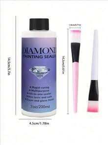 60/120/200ml Diamant Malerei Versiegelungsset, 5D Diamant Malerei Kleber mit Pinsel, permanenter Fixierer und glänzendes Zubehör, geeignet für Diamant Malerei und Puzzle