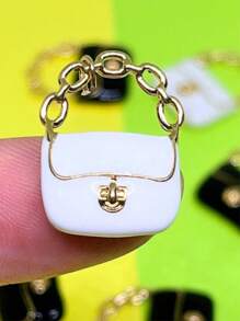 Vestido mini con tirantes de moda y dije de muñeca, 3/1 pieza - Accesorios DIY para decoración de bolsos en miniatura (no se incluye la correa del bolso, se puede hacer DIY como collar o bandolera) - Juego de accesorios de moda adorables para mejorar instantáneamente una casa de muñecas, tamaño en miniatura (consultar el tamaño en las imágenes, tener cuidado para quienes les importe el tamaño)
