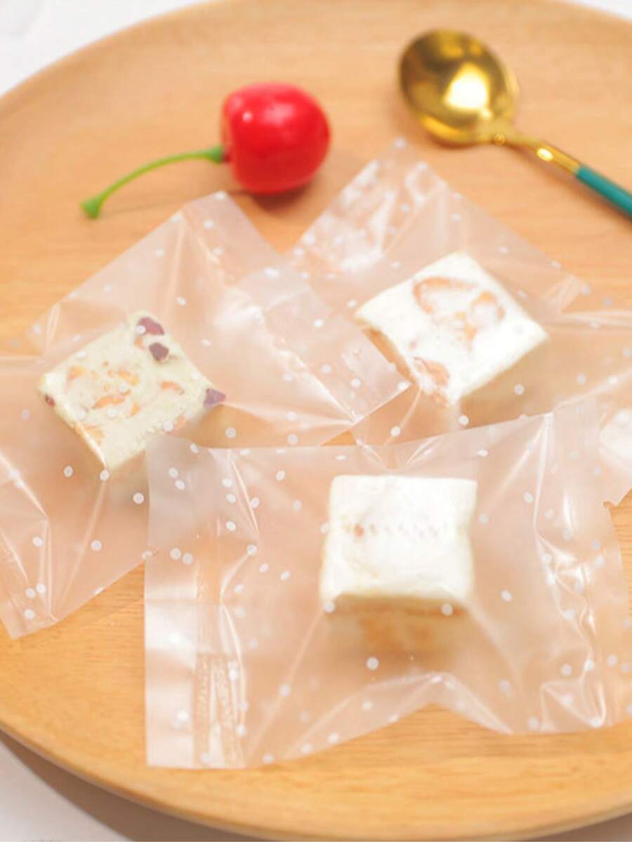 100pcs/50pcs自粘糖果袋玻璃纸饼干袋自粘密封玻璃纸袋白点透明袋OPP塑料派对袋适用于面包店和糖果 - 彩色 - 查看 1