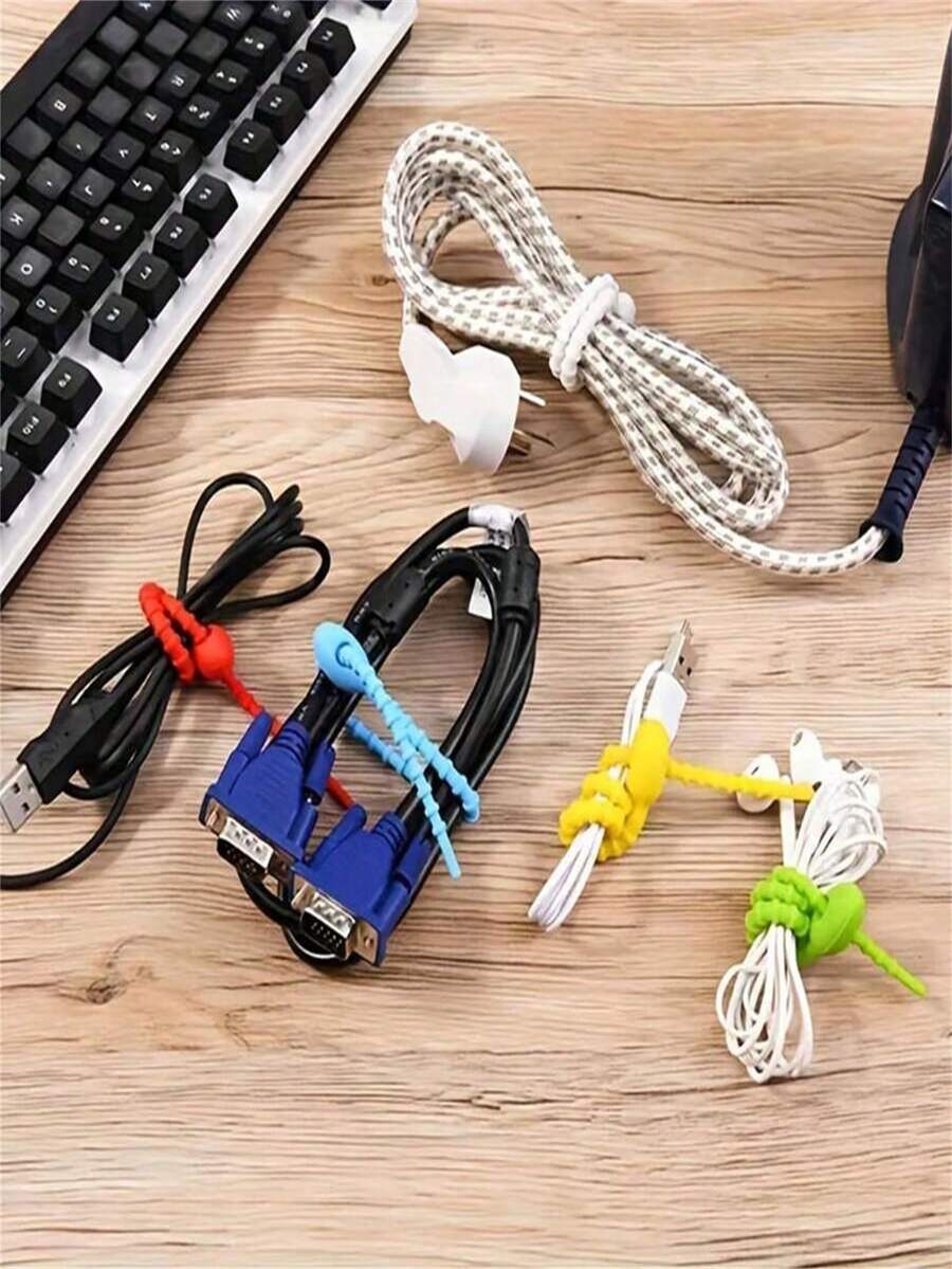 20PCS Silicone Reusable Cable Organizer Set, Includes Wrap Tie, Multi-Functional Fastener, Cable Storage Bag, Food Preservation Bag And Earphone Cord Holder - Multicolor - View 1