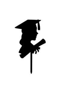 1pc Acrylic Sweet Dessert Baking Cake Topper Decoration For Graduation Summer Birthday Gifts Wedding Beach Back To School School Supplies Room Decor - Black - View 8