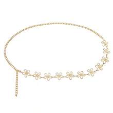 1pc Women's Vintage Gold Hollow Flower Necklace Chain, Bohemian Style Body Chain, Waist Chain, Fashion Accessory - Flower Type - View 7