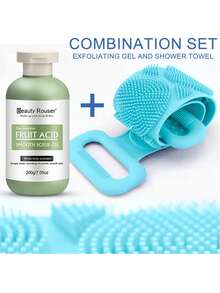 全身清洁护理套装 - 身体磨砂膏 + 浴巾，深层清洁，温和去角质，滋养保湿，丝般柔滑肌肤，持久清新，含薰衣草提取物，适合所有皮肤类型。200g 高容量 - 薄荷綠 - 查看 2