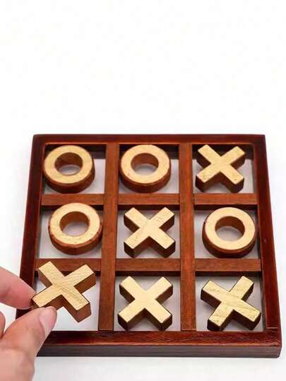 1 juego de bloques de madera Tres en Raya 3x3 con rejilla XO, juguete educativo para niños, juego de mesa para el desarrollo del pensamiento lógico, Tres en Raya clásico de madera¡ ¡Diversión para todas las edades!