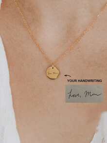 Customized Necklace Commemorative Personalized Gift Signature Birthday Gift Jewelry Customized Carving Jewelry - Gold - View 6