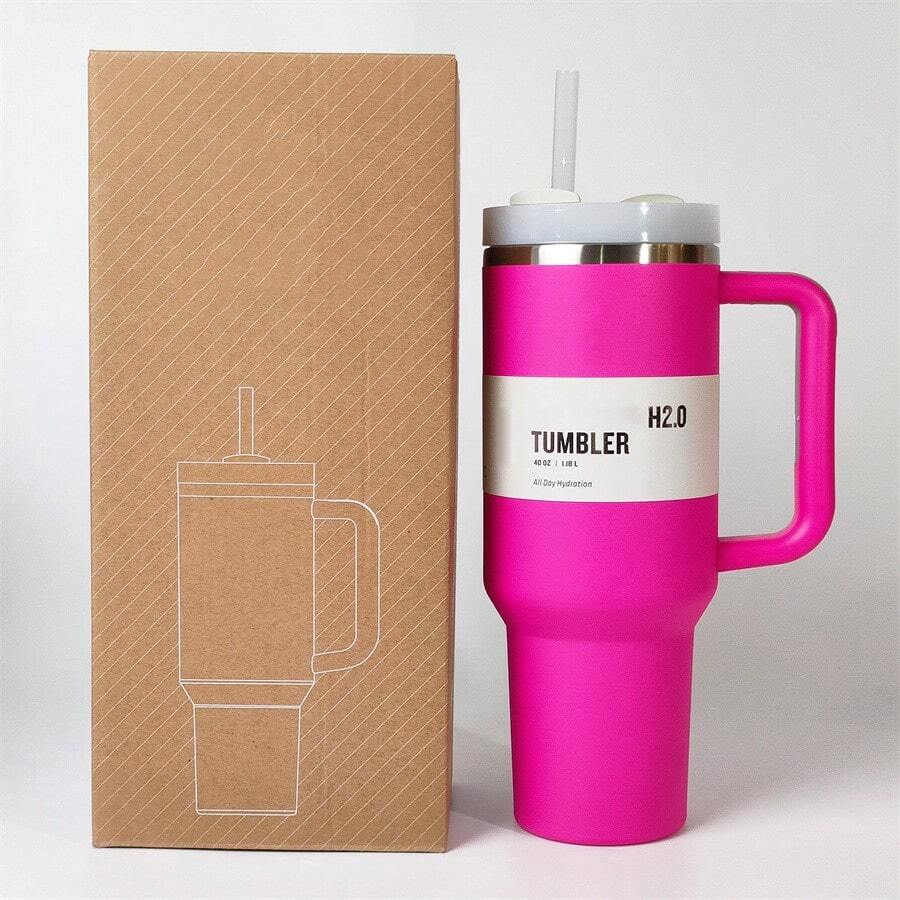 1pc, Compatible With Stanley Cup 40 Oz, 40 Oz H2.0 Tumbler With Handle And Straw, 40oz Double Wall Vacuum Insulated Stainless Steel Iced Coffee Water Cup With Straw And Lid, 40 Ounce Thermal Hot And Cold Drink Beverages Handy Flask Sport Water Bottle For Home, Office And Outdoor Activities Camping, Hiking, Driving, And Car Travel, 1200ml Premium Large Capacity Portable Reusable Metal Cup Travel Drinkware Coffee Mug For Men And Women, Keep Warm Or Cold, Perfect Christmas Gifts, Valentine's Day Gifts, Birthday Gifts, Trek Collection, Easy To Clean, Individually Box Package - 40 oz - 查看 1