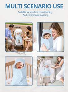 1 pièce - Couverture d'emmaillotage pour bébé - Doux sommeil anti-peur avec ailes de papillon et petit sac de couchage pour les pieds, couverture d'emmaillotage pour nouveau-né toutes saisons - Pour la sédation du bébé et un meilleur sommeil (0-6 mois)