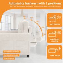 3 In 1 Convertible Pull Out Couch 54" Sleeper Sofa Bed Loveseat Velvet Futon Couch Adjustable Backrest For Living Room Bedroom Apartment And Small Space - 米色 - 查看 5