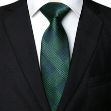 男士1/2/3/4/5件套，包含真丝条纹领带、银色领带夹、口袋巾、袖扣和胸花。经典条纹图案与西装和燕尾服完美搭配，让您在任何场合都脱颖而出。适用于商务、庆典、婚礼、正式活动、休闲派对、特殊场合等。是父亲节、周年纪念、生日等场合的理想礼物。男士领带 - 綠色 - 查看 15