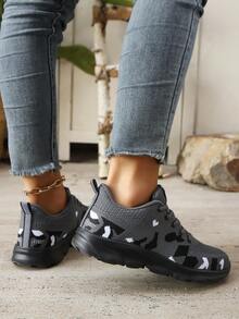 Women's Breathable Comfortable Casual Lightweight Running Shoes - Grey - View 3