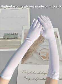 Gants longs pour femmes pour soirée, gants d'opéra en satin noir, gants haute élasticité qui ne se déforment pas et remontent jusqu'aux coudes