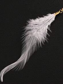 流苏羽毛头饰饰品女士配饰额头复古波西米亚网状发链头带新娘头饰派对闪亮性感迷人 - 羽毛 - 查看 6