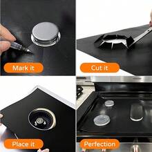 1PC Stove Cover Non Stick Gas Stove Top Protector, Gas Stove Gasket, Reusable Gas Stove Protective Cover, Washable Stove Gasket, Stove Cover, Kitchen Small Tools, Household Kitchen Supplies - 黑色 1 PC - 查看 5