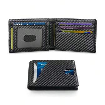 Men's Wallet Ultra Thin 11 Credit Card Slot Leather RFID Blocking Small Thin Bifold Wallet For Men Wallet Mini Wallet Purse Wallet Men Wallet Leather Small Wallet