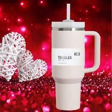 1pc, Compatible With Stanley Cup 40 Oz, 40 Oz H2.0 Tumbler With Handle And Straw, 40oz Double Wall Vacuum Insulated Stainless Steel Iced Coffee Water Cup With Straw And Lid, 40 Ounce Thermal Hot And Cold Drink Beverages Handy Flask Sport Water Bottle For Home, Office And Outdoor Activities Camping, Hiking, Driving, And Car Travel, 1200ml Premium Large Capacity Portable Reusable Metal Cup Travel Drinkware Coffee Mug For Men And Women, Keep Warm Or Cold, Perfect Christmas Gifts, Valentine's Day Gifts, Birthday Gifts, Trek Collection, Easy To Clean, Individually Box Package - 40 oz - 查看 8