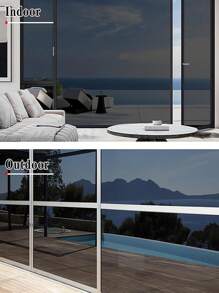 1 rouleau de film de fenêtre opacifiant à sens unique, autocollant de verre isolant thermique, anti-UV, protection de la vie privée pour le patio, autocollants de décoration intérieure
