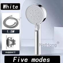 NetHong Shower Head And Hose High Pressure Set Adjustable Powerful Soft Water Handheld~` Home Bathroom Decor Summer - Sterling Silver - View 1
