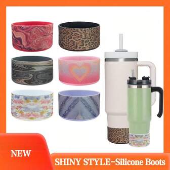1pc Silicone Cup Sleeve With New Design, Anti-Slip Protective Boot For 20/30/40oz Cups - Durable, Portable, Scratch-Resistant & Noise-Free, Perfect For Holiday Parties & Gifts, Home Decor - Cup Accessories
