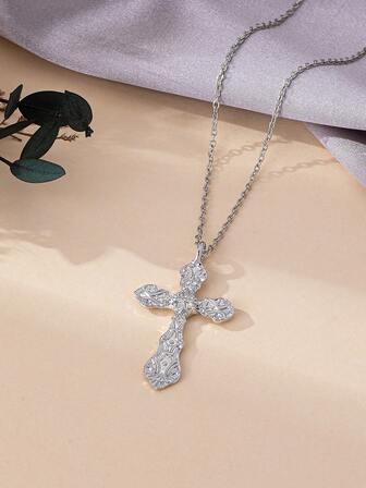 1 件时尚波西米亚风格十字架吊坠项链