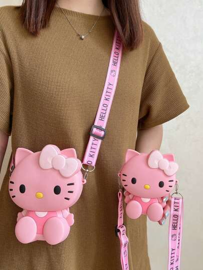 Sanrio Sanrio Hello Kitty Cute Cartoon Crossbody Coin Purse Shoulder Bag For Girls, Back To School, Halloween, Christmas Gift