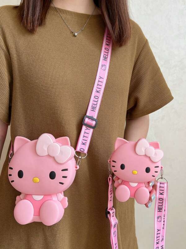 Sanrio Sanrio Hello Kitty süße Cartoon Umhängetasche Münzbörse für Mädchen, Schulanfang, Halloween, Weihnachtsgeschenk