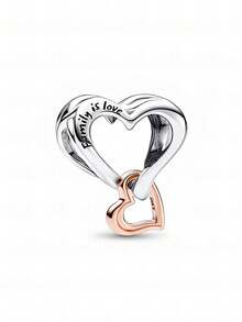 1pc Fashion Heart Engraved MOM, Golden Family Tree Beaded, "Family Is Love" Mother's Day Beaded Gift