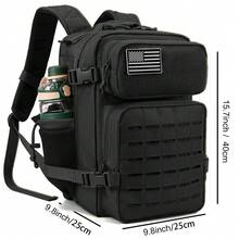 25 Litri Zaino Tattico Zaino With Large Capacity For The Sopravvivenza In Campeggio Di 3 Days With Portabottiglie D'acqua Zaini Da Viaggio - 黑色 - 查看 7