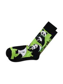 1 Pair Fashion Panda Pattern Unisex Crew Socks, All-Season Couples Socks - Multicolor - View 5
