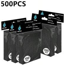 1000 件/包 500 件/包 100 件/包 66x91mm 不透明卡套，橙色纹理双面游戏卡保护套，顺畅洗牌，抗撕裂，适用于 MTG、TCG、体育卡、游戏卡，黑色 - 黑色 - 查看 11